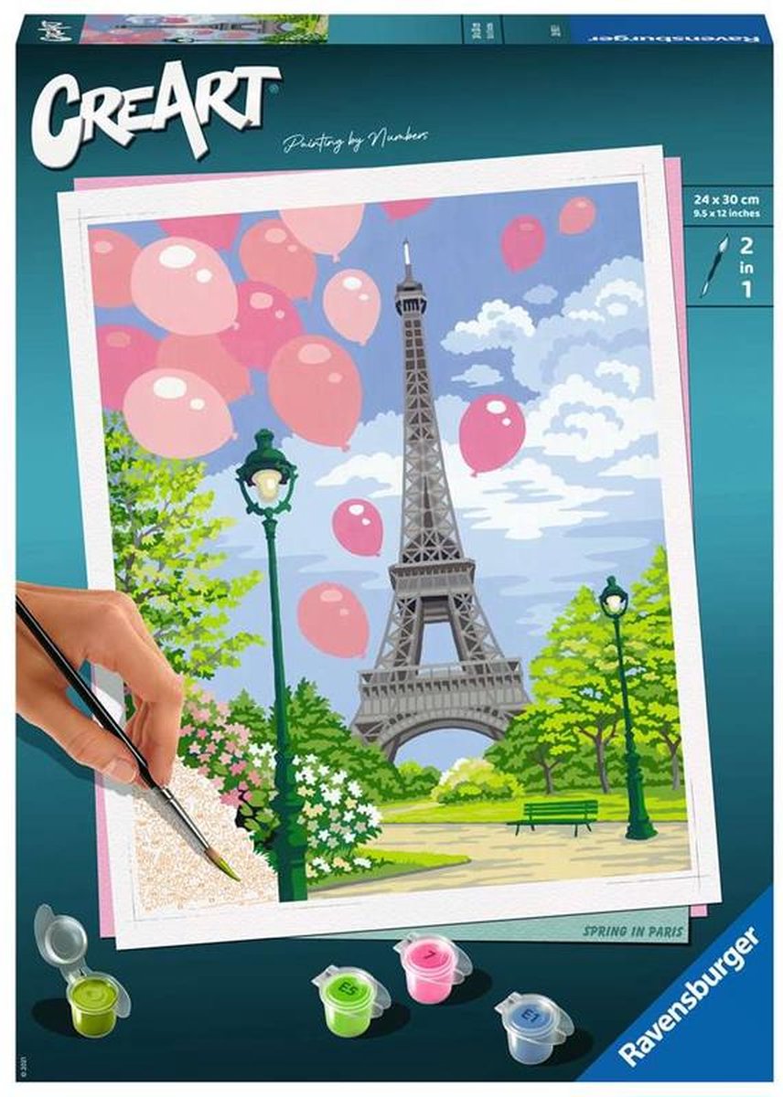 Ravensburger CreArt Spring in Paris - Schilderen op nummer voor volwassenen - Hobbypakket — afbeelding 3