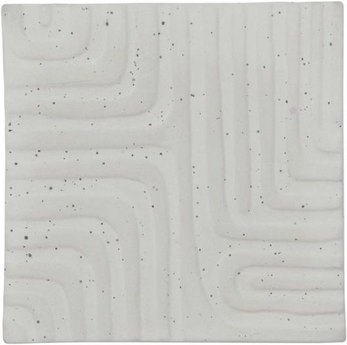 Wanddecoratie Maybe off-white aardewerk 15x15x1,5cm