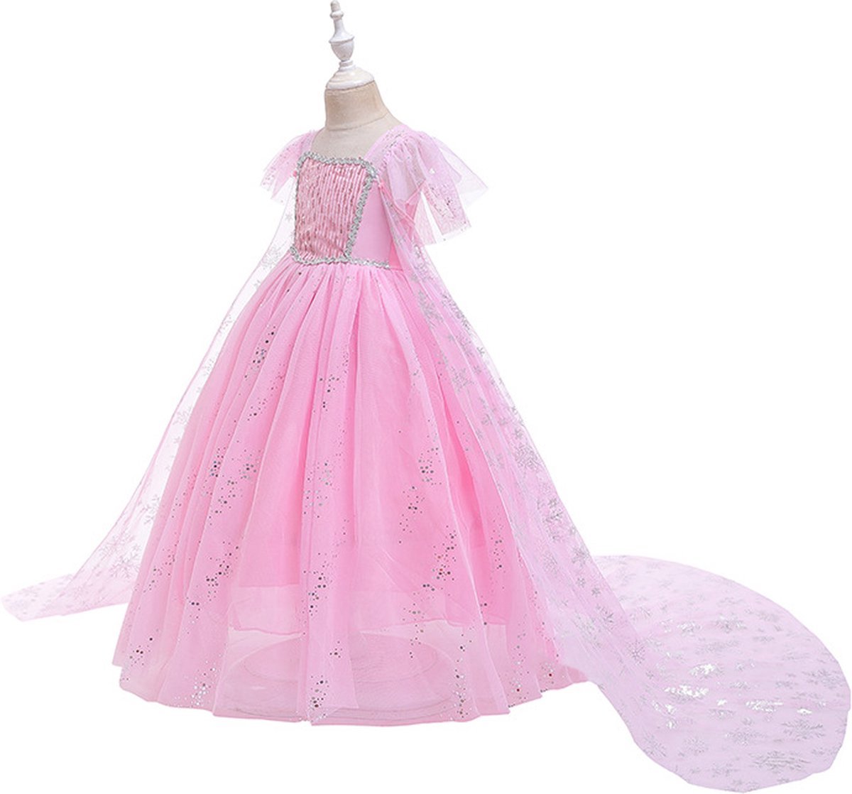 Joya Kids® Roze Prinses Jurk | Luxe Verkleedjurk | Prinsessenjurk Meisje | Verkleedkleren Meisje | Prinsessen Verkleedkleding | Carnavalskleding Kinderen | Roze | | Cadeau Meisje Sinterklaas — afbeelding 5