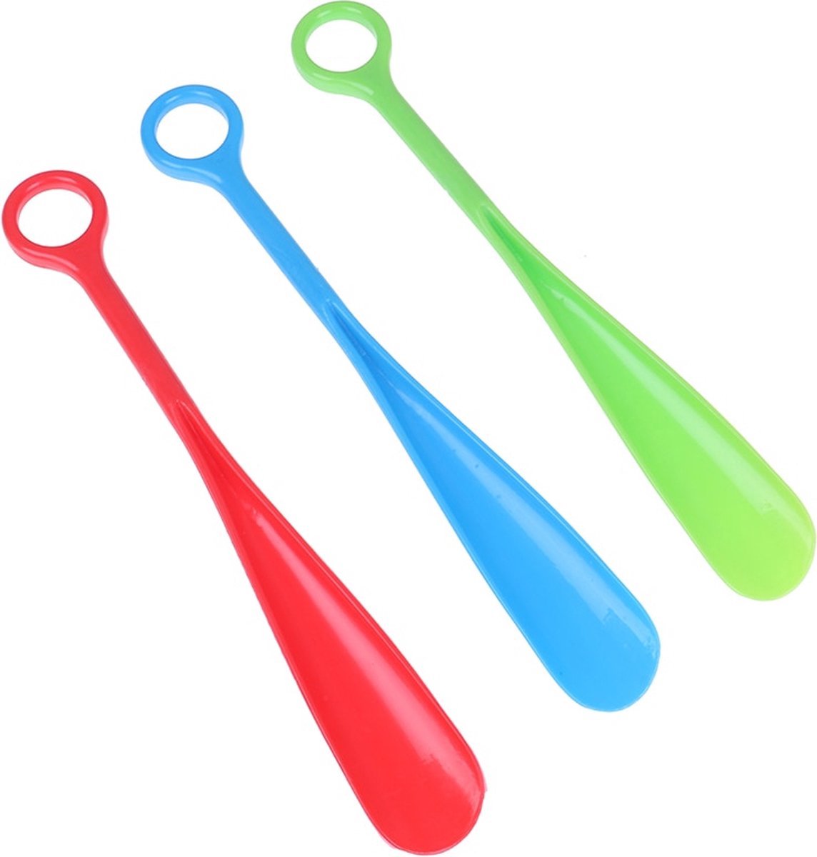 Doodadeals® - Plastic Schoenlepel met ophangoog - Korte Schoentrekker - 30 cm - Multikleur - 1 stuk