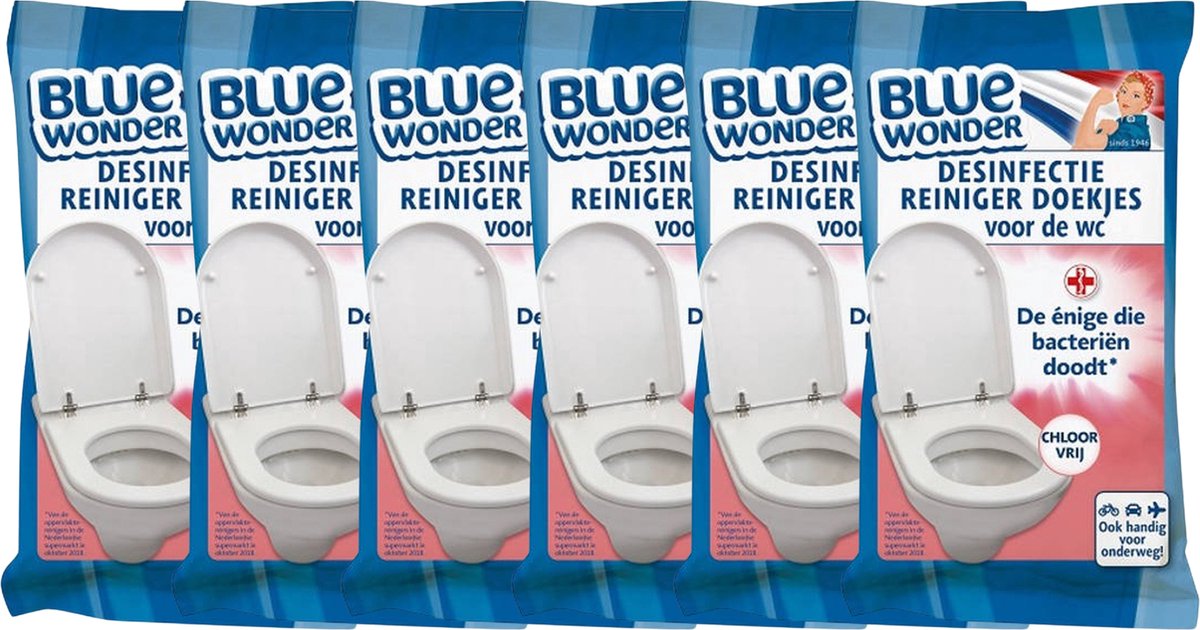 Goedkoopste Blue Wonder Desinfectie Reiniger Doekjes Voordeelverpakking - 6 x 20 doekjes