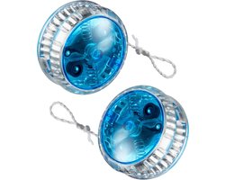 Cepewa Speelgoed Jojo met LED licht - 2x - voor kinderen en volwassenen - turquoise - kunststof