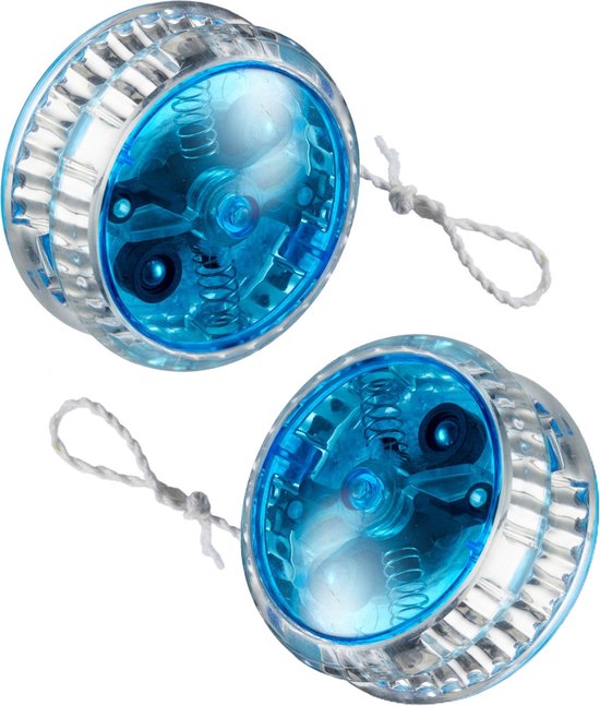Cepewa Speelgoed Jojo met LED licht - 2x - voor kinderen en volwassenen - turquoise - kunststof