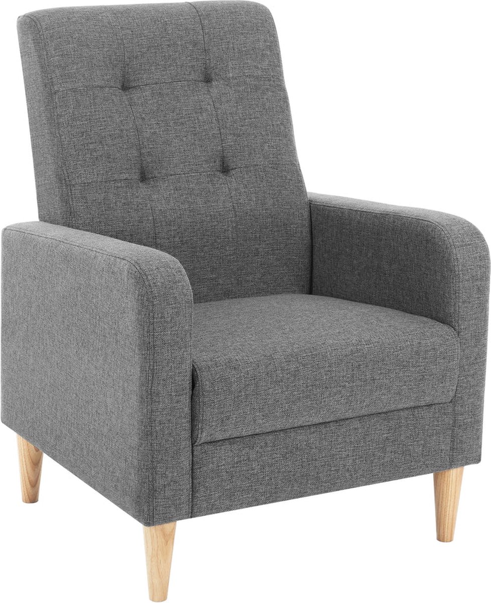 BukkitBow - Vleugelstoel / Fauteuil - met Armleuningen - Massief Houten Poten - Luxe Loung