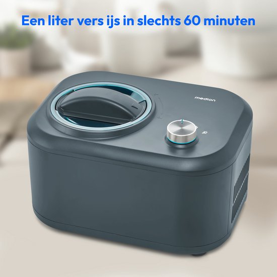 Medion Ijsmaker MD 10169, capaciteit voor 1 L ijs - geen voorkoeling nodig - uitneembaar aluminium ijsreservoir - geschikt voor het bereiden van ijs-frozen yoghurt & sorbet van Medion — afbeelding 4