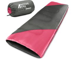 Active Era Premium Slaapzak – 200 GSM Vulling en Aanritsbaar – Dekenmodel – Lente/Zomer voor Kamperen, Camping, Backpacken, Hiken, Festivals, Logeren, Buitenhuis – Volwassenen & Kinderen – 190x75cm – Roze