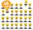 48 x Bouncing Smileys | Geel/Zwart
