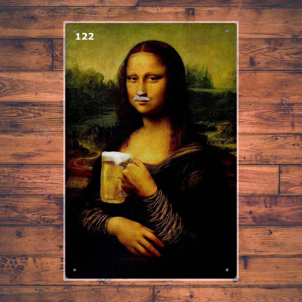 Wandbordje Mona Lisa Bier