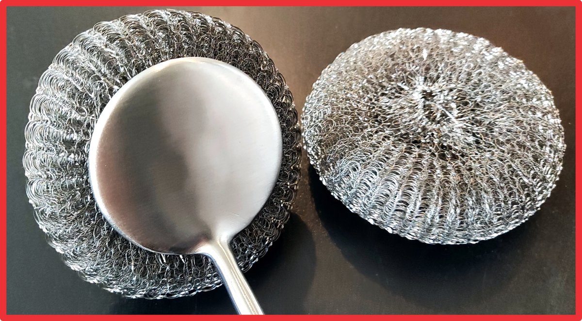 Brosse à Récurer En Acier Inoxydable - Manche Ergonomique Antidérapant - Pour Poêles, Casseroles, éviers - Nettoyage Puissant