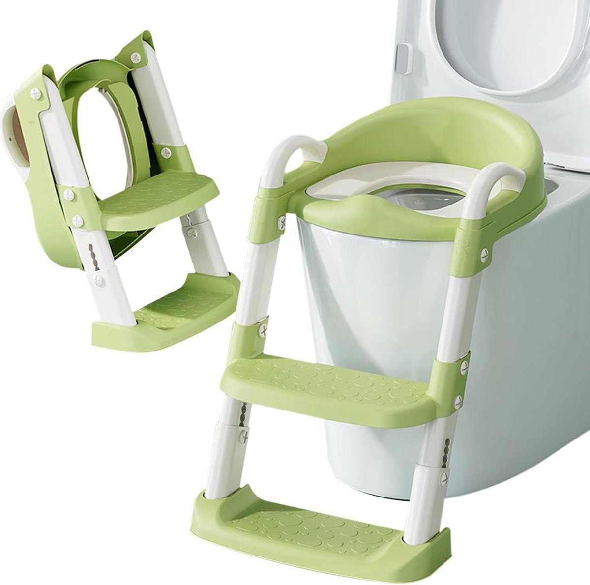 Goedkoopste Toiletbril voor kinderen - trap wc-bril instelbare hoogte - spatwaterdicht - handgrepen - babypotje - jongens meisjes - toilettraining - badkamer (cyaan) Toiletbril voor kinderen