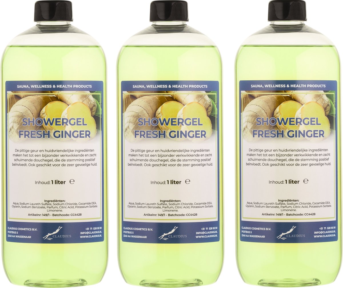 Goedkoopste Douchegel Fresh Ginger 1 liter - set van 3 stuks - showergel