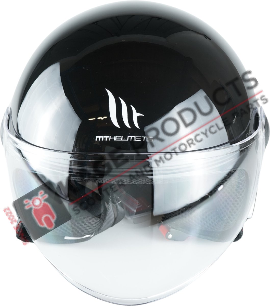 MT Street S helm glans zwart XL - Scooterhelm Brommerhelm