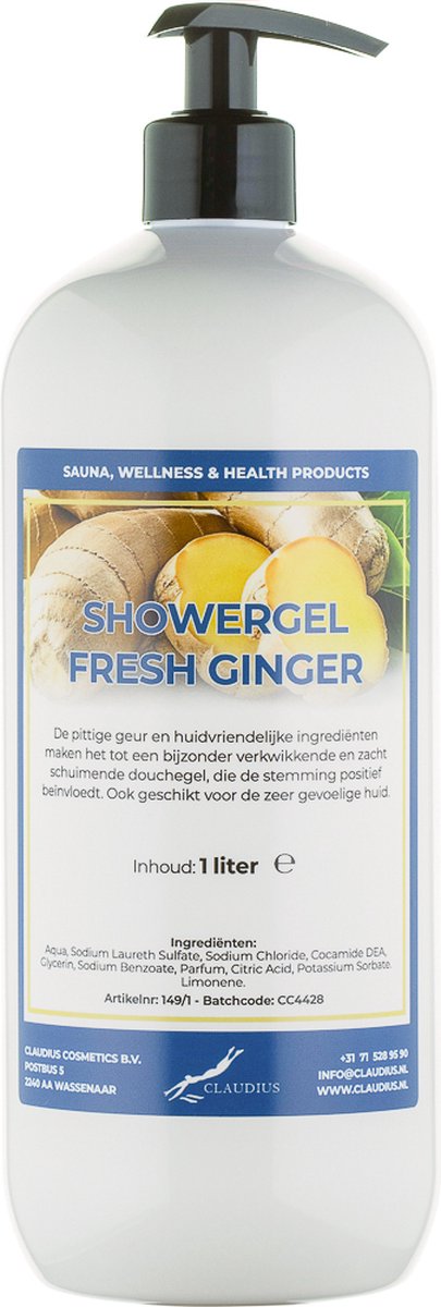 Goedkoopste Douchegel Fresh Ginger 1 liter - met gratis pomp - showergel