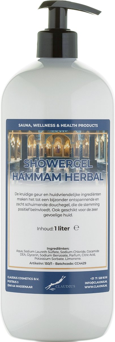Goedkoopste Douchegel Hammam Herbal 1 liter - met gratis pomp - showergel