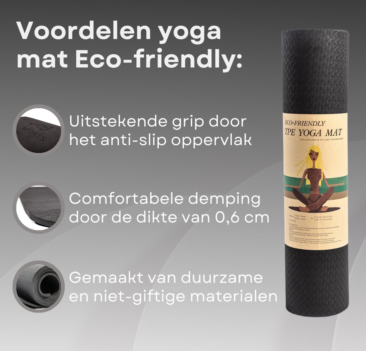 AJ-Sports Yogamat - Eco-Friendly TPE thumbnail 2