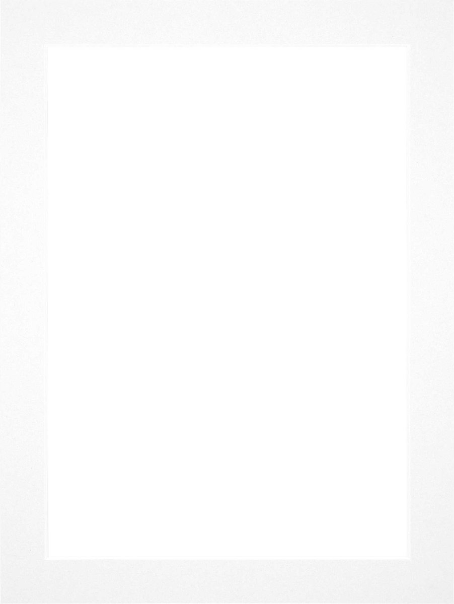 Passe-Partout Fotomaat 12x18 cm - Lijstmaat 18x24 cm - Wit - Museumkarton - Fotolijst niet inbegrepen