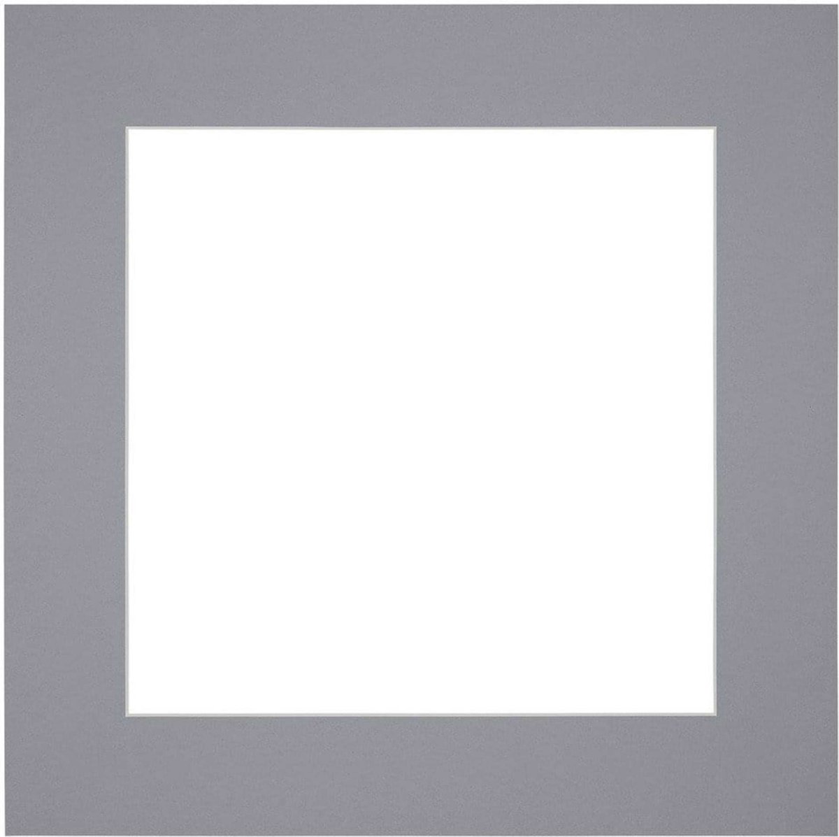 Passe-Partout Fotomaat 13x13 cm - Lijstmaat 25x25 cm - Grijs - Museumkarton - Fotolijst niet inbegrepen