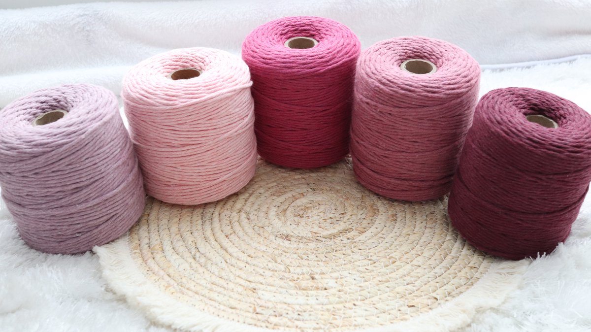 3mm x 200m Pastel Pink macramé katoenen koord Macrame Touw|kleuren om mee te knutselen|Garen voor Wandkleed en Plantenhanger Zelf Maken|Dromenvanger||engel van macramé — afbeelding 11