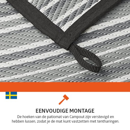 Campout Patiomat - 250 x 350cm - Tenttapijt Caravan - Gronddoek buiten - Buitenmat - Moderne uitstraling - Uv-Bestendigd - Rot- en Schimmelbestendig - Omkeerbaar Design - Eenvoudige Montage - Verstevigde hoeken met lussen - Polypropyleen van Merkloos — afbeelding 3
