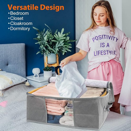 LAMU 2 stuks opbergdozen voor onder het bed, opbergdozen, 54 liter