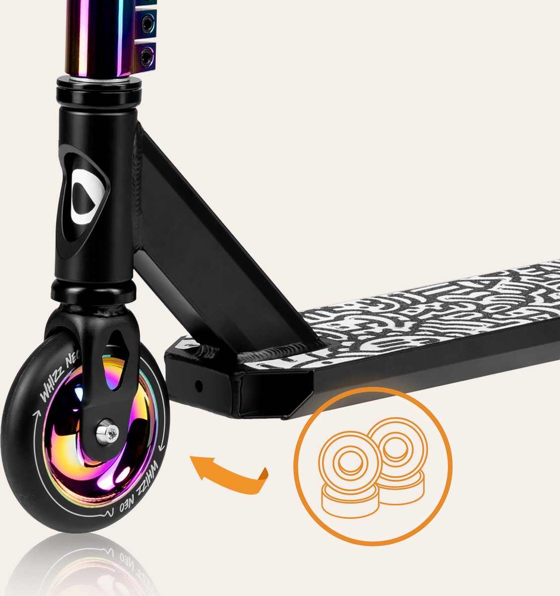 Lionelo Whizz Step - 110mm PU Wielen - T-Bar Stuur - 100 kg Draagvermogen - ABEC-9 Lagers - Voor Jongens en Meisjes — afbeelding 18