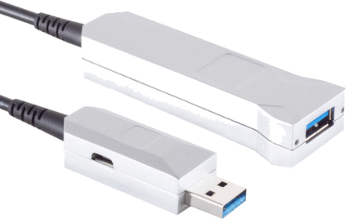 Image of Actieve USB Verlengkabel - USB 3.2 Gen 1 - 30 meter - Zwart/Zilver
