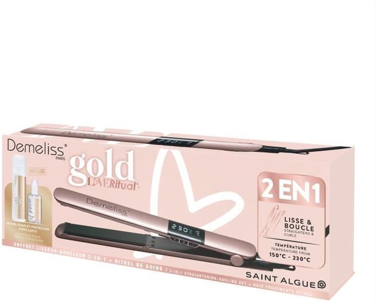 Stijltang Saint-Algue Demeliss Gold Love 25 x 120 mm 2 in 1