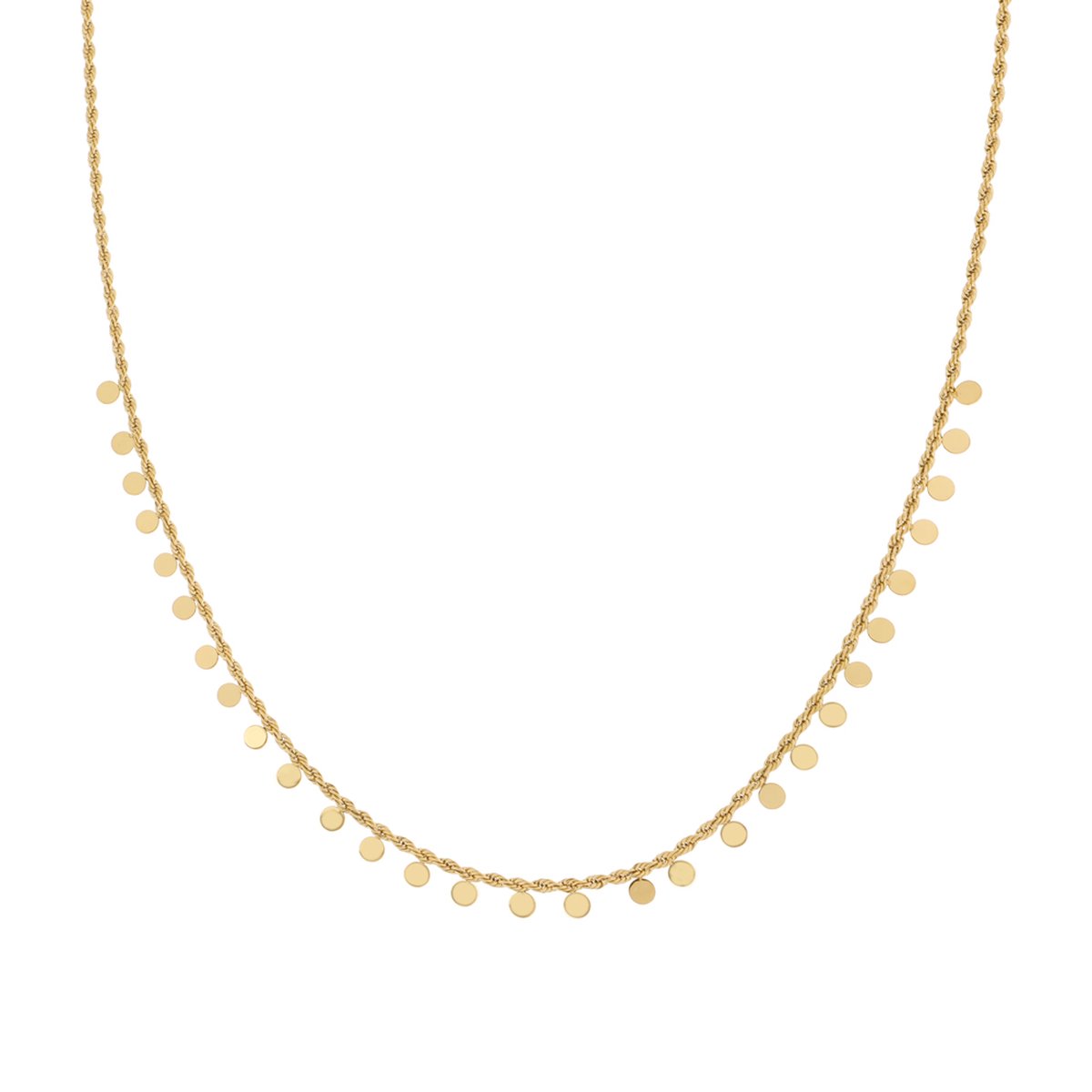 Essentialistics - Ketting met veel muntjes - Volwassenen - Goudkleur - Stainless steel (verkleurt niet) - Verlengkettinkje