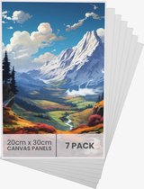 Belle Vous 7 Pak Blank Canvas – 20 x 30 cm – Voorgerekt Canvas Paneel Borden – Geschikt Voor Acryl en OlieVerf, Ook Voor Schetsen en Tekenen