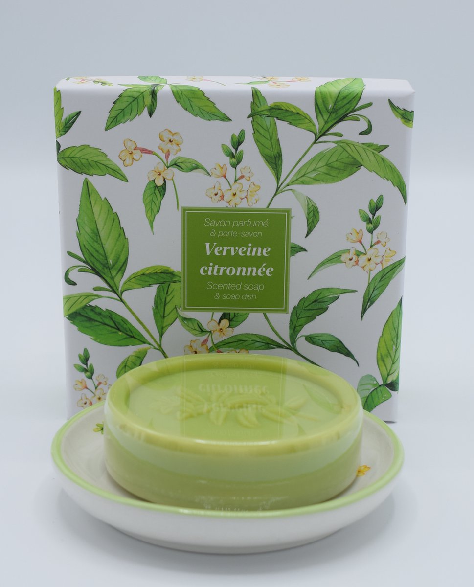 Geschenkdoos ronde zeep en schotel verveine citrus Esprit Provence