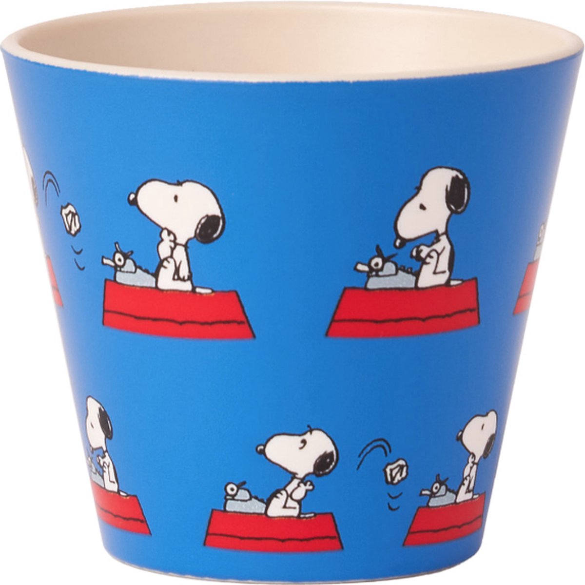 Quy Cup - 90ml Ecologische Reis Beker - Espressobeker "Peanuts Snoopy 9 Writing” 7x7x7cm