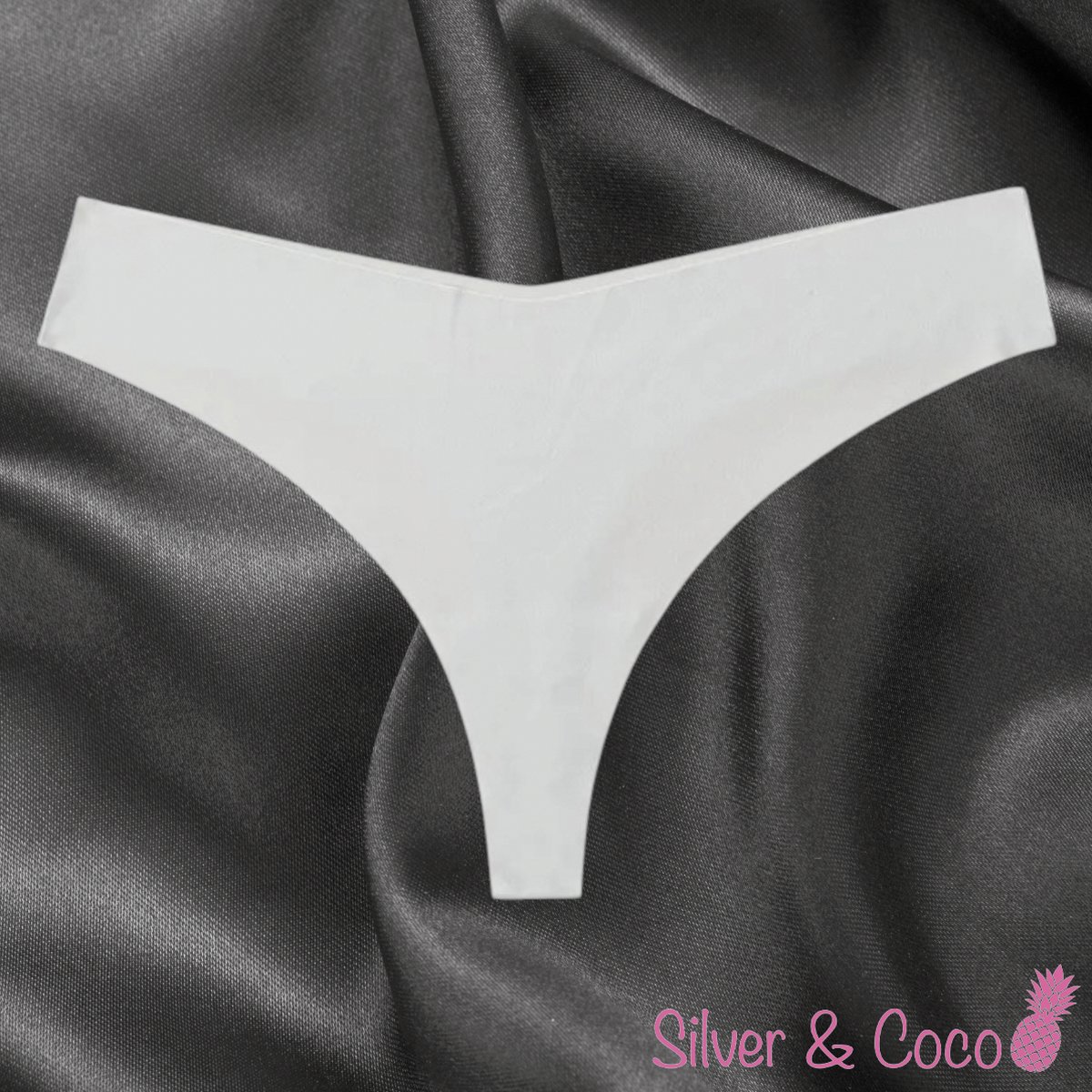 SilverAndCoco® - Naadloze String / Seamless Onderbroek Dames / Zacht Brazilian Slipje / Naadloos Stretch Ondergoed Vrouw / Grijze Strings Dames Lingerie Broekje - Grijs Small / S