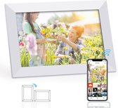 Digitale fotolijst WLAN 10 inch HD IPS touchscreen autorotate met 16 GB geheugen - delen van foto's of video's via Frameo-app - wit