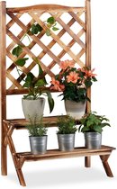 Relaxdays plantenrek - hout - plantentrap - plantenklimrek - bloemenrek - bloementrap - L