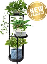 Janse® Bloempothouder 3 lagen - Plant etagere voor binnen en buiten - Metalen plantenbakhouder - Plantentafel - Bloemenrek - Planten display - Plantenrek - Plantentrap - Plantenstandaard