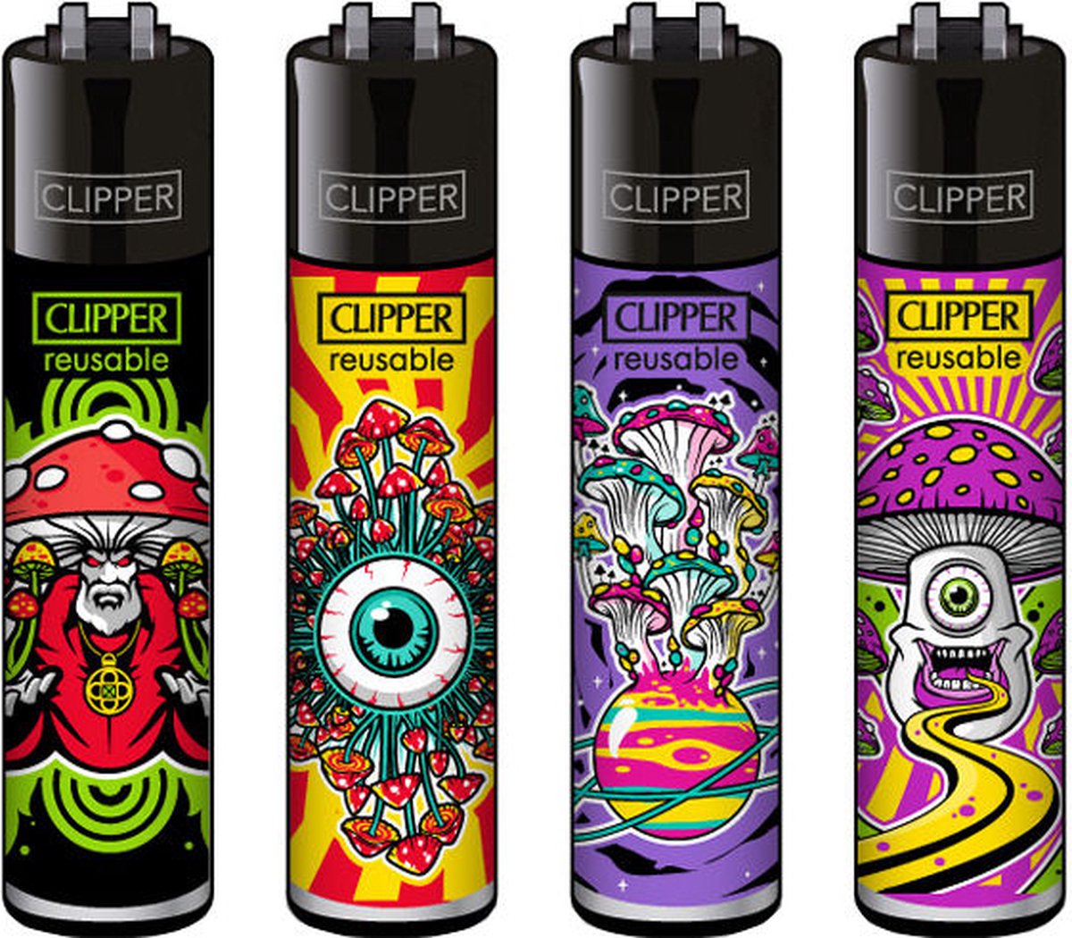 Goedkoopste Clipper Classic Large Aanstekers Shrooms 10 (4 Stuks
