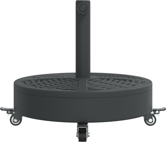 vidaXL - Parasolvoet - met - wielen - voor - stok - van - Ø38 - / - 48 - mm - 27 - kg - rond
