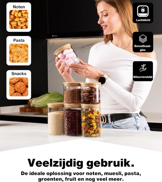 Novaliv 3-delige Set Voorraadpotten Voor Het Bestrooien Van 4 Liter Afmetingen 25 5 X 25 5 X 10 Cm Bak Met Deksel 4l Voor Granen Meel Suiker Blikken Keuken Organizer Voedseldoos Maaltijdvoorbereidingsdozen