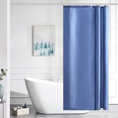 Douchegordijn, polyester, waterdicht, schimmelbestendig en wasbaar, voor badkamer, met verzwaarde onderkant, mistig, blauw, 90 x 180 cm