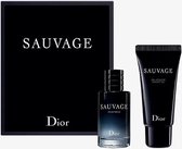 Dior Sauvage Set voor men Splash Eau de Parfum 10 ml + Shower Gel 20 ml TRAVEL set