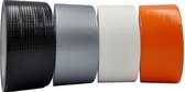 Bol.com Duck tape Set van Universeel gaffa-tape een rol voor elke kleur - zwart grijs wit oranje - sterk plakband geweven tape. aanbieding