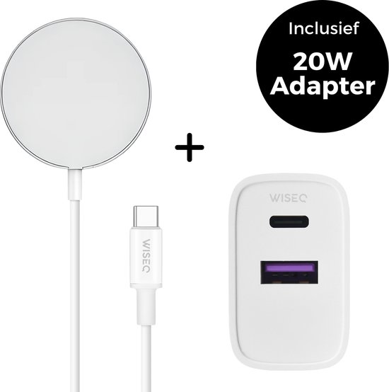 Galvanox Magnetische Draadloze Oplader – Compatibel Met MagSafe, 15W Snel Opladen, 3M Kabel, Met Zelfklevende Wandmontage, Voor IPhone 12 En Nieuwer