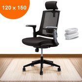 FLOOQ Bureaustoelmat PVC 120 x 150cm - Vloermat Bureaustoel - Schoonmaakborstel - Vloerbeschermer - Beschermt - Transparant