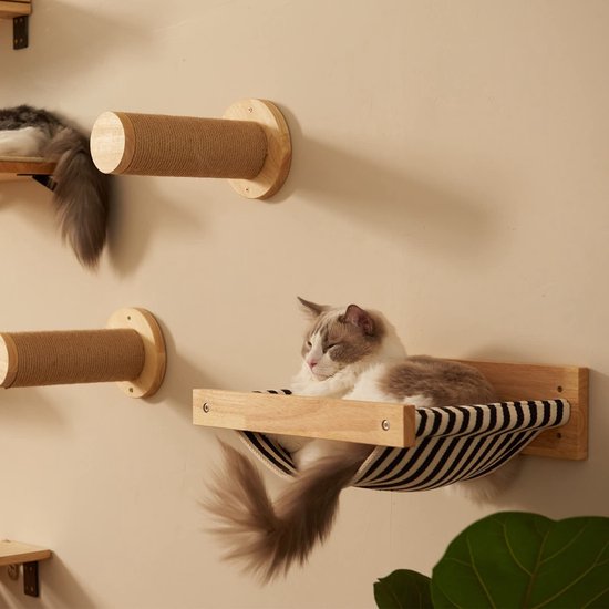Kattenmeubel Muur FUKUMARU Kratzbaum Für Katzen, Wandmontage, 127,7 Cm, Katzenbaum Mit Klim Muur Katten