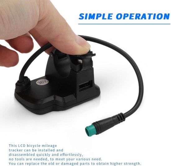 Elektrische fiets Lcd-scherm Meter met USB Power Speed ​​Display voor Elektrische Fiets Mountainbike Scooter Waterdichte Connector EN06