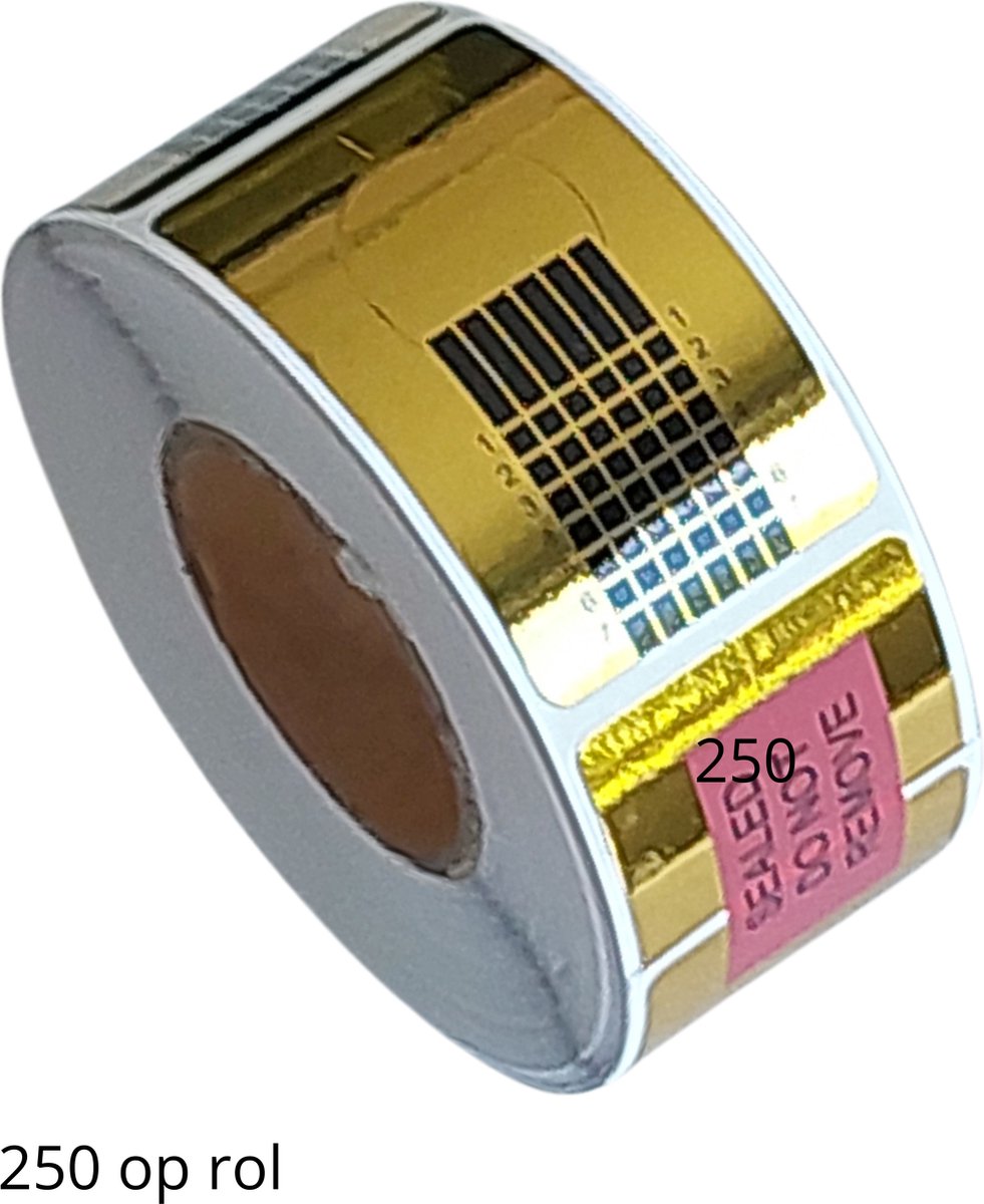 Goedkoopste Nagel sjablonen - Acryl sjablonen / nagelverlenging / poly gel sjabloon - Nail Art - Beauty & Make-up - French Manicure - Goud | 250 stuks