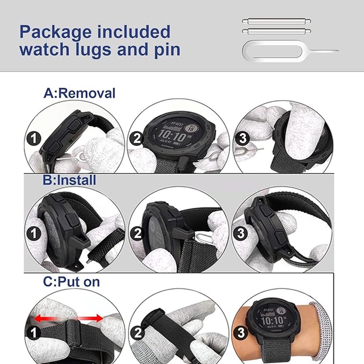 Elastische Nylon Horlogeband Voor Garmin Instinct – 22 Mm, Ultralicht En Ademend, Past Op Instinct 2, Solar, Tactical En Meer