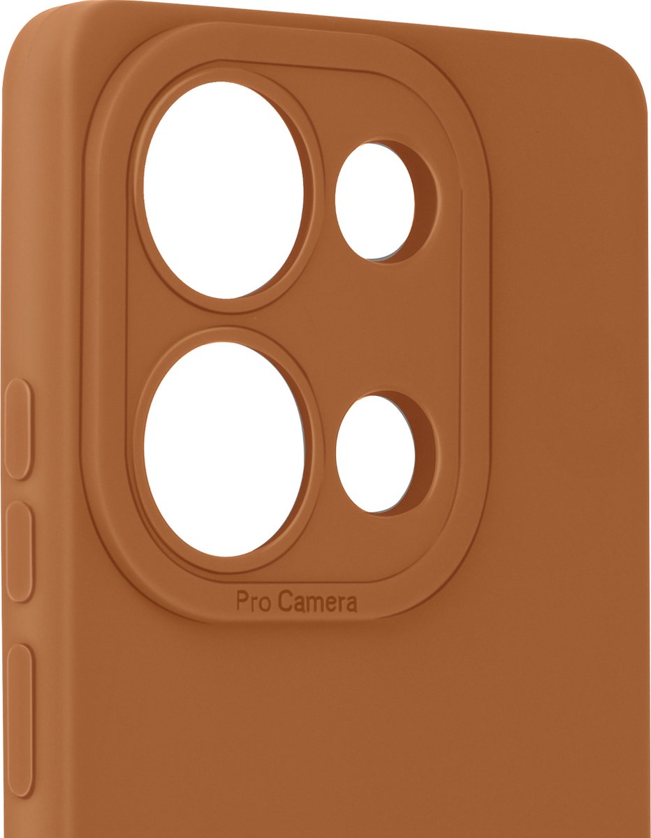 Avizar Hoes Geschikt voor Xiaomi Redmi Note 13 Pro 4G Mat Beschermde Camera, Lichtbruin