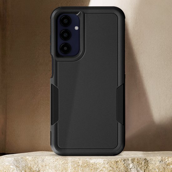 Coque adaptée pour Samsung Galaxy A25 5G hybride bords surélevés, Zwart