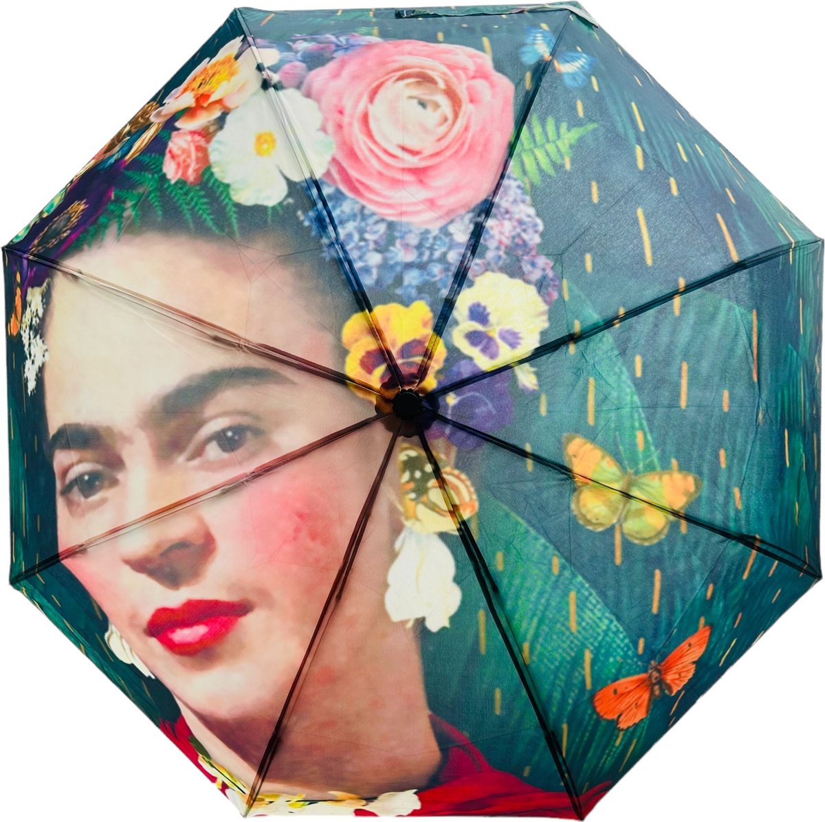 Frida Kahlo Automatische & Opvouwbare Paraplu Groen